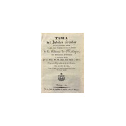 Tabla del jubileo circular de las cuarenta horas para los pueblos e iglesias de la Diócesis de Málaga, con privilegio apostólico