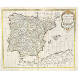 Carte de l'Espagne. Dressée par Guillaume Delisle sur la Description de Rodrigo Mendez Sylva et sur diverses Relations et Cartes