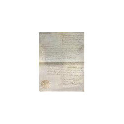 COPIA certificada de la fe de bautismo de Dª Mónica-Bernardina Wyts fechada el 27 de Abril de 1726 , firmada y sellada en lacre