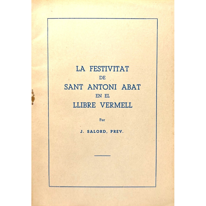 La festivitat de Sant Antoni Abat en el Llibre Vermell.