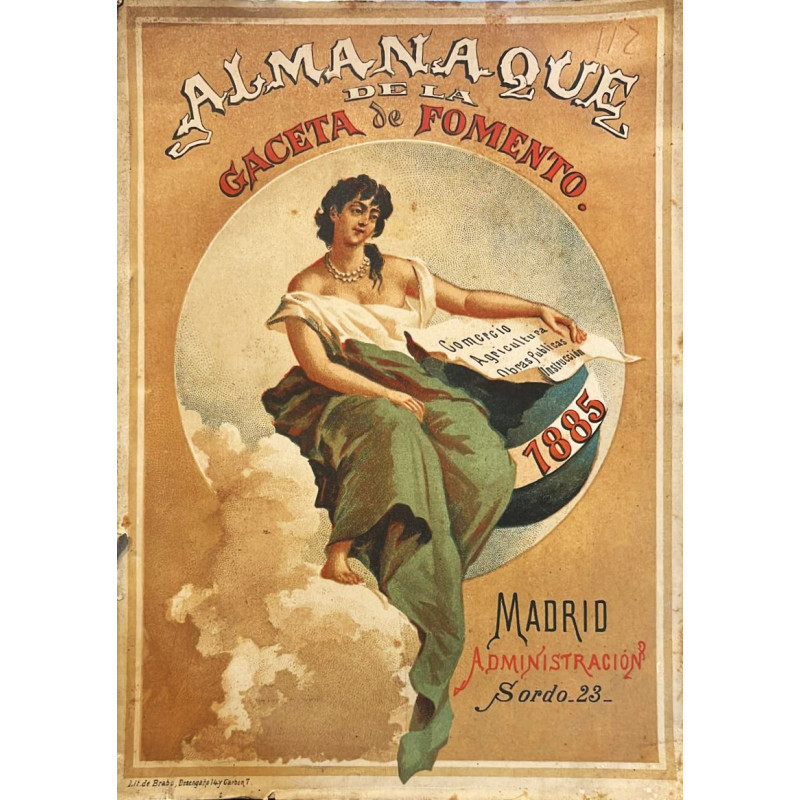 ALMANAQUE  de la Gaceta de Fomento coleccionado por D. José Lon Albareda para 1885.