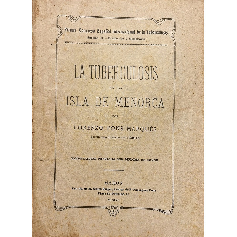 La tuberculosis en la Isla de Menorca.