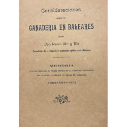 Consideraciones sobre la ganadería en Baleares.