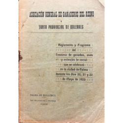 REGLAMENTO y programa del concurso de ganados, aves y animales de corral que se celebrará en la ciudad de Palma los días 20, 21