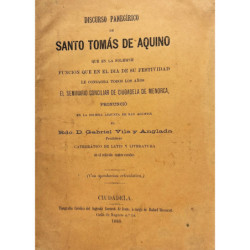 Discurso panegírico de Santo Tomás de Aquino que en la solemne función que en el día de su festividad le consagra todos los años