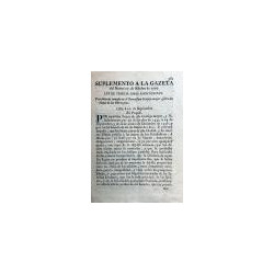 SUPLEMENTO a la Gazeta del Martes 27 de Octubre de 1767. Ley de Venecia sobre amortización. Providencia tomada en el Serenísimo