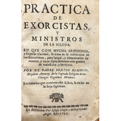 Práctica de Exorcistas, y Ministros de la Iglesia.  1693