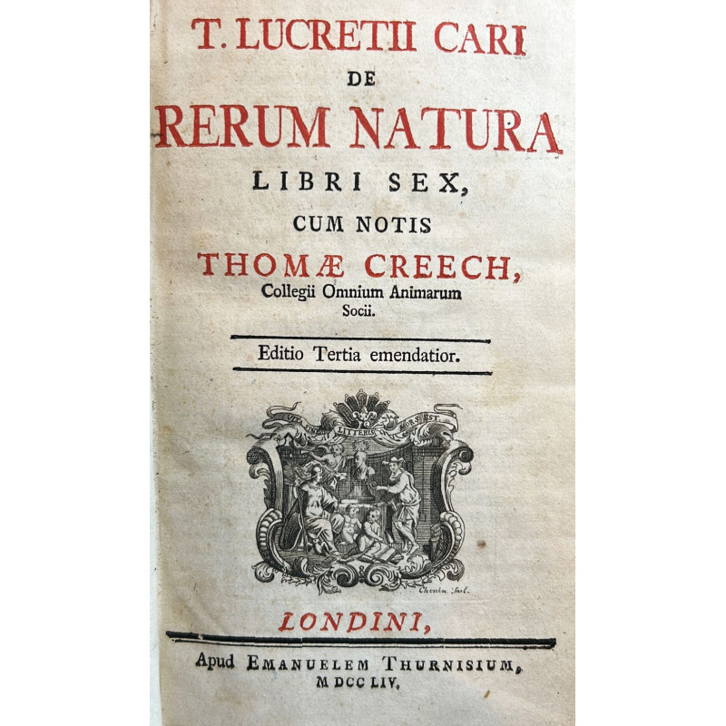 De Rerum Natura Libri Sex, cum notis Thomae Creech.