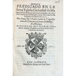 Sermón predicado en la santa Yglesia Cathedral de Málaga. 1615