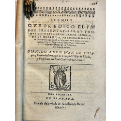 Sermón predicado en el auto de Inquisición celebrado en Granada en 1610. Granada, 1611.