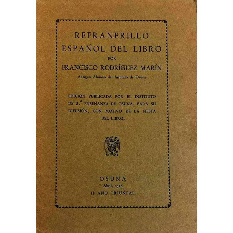 Refranerillo español del libr. Por F. Rodríguez Marín