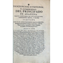 Mapa y descripción de Aracena y Aldeas de su principado. 1723