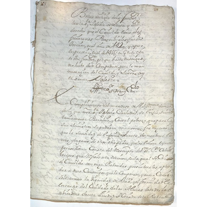 Breve noticia de la fundación de la Iglesia de Ceuta. MANUSCRITO de 1727.