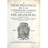 Real provisión para aprobar aranceles Reino de Aragón 1772