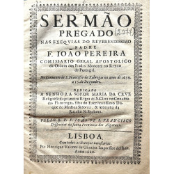 Sermao pregado nas exequias do reverendissimo Padre Comissario General Apostolico da Orden dos Frades