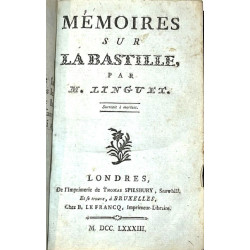 Mémoire sur la Bastille. 1783