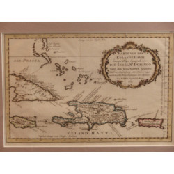Karte von dem Eylan de Hayti heutiges Tages Espagnola oder dei Insel St. Domingo...