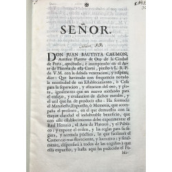 SEÑOR. Don Juan Bautista Caumon, Artífice Platero de Oro... e incorporado en el Arte de Platería de la Corte