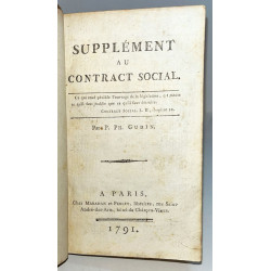 Supplément au Contract Social. 1791