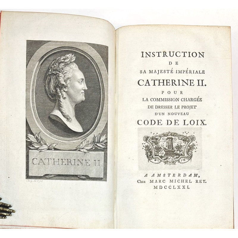 Instruction de Sa Majesté Impériale Catherine II. Pour la Commission chargée de dresser le projet d'un nouveau Code de Loix. 1771