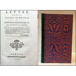 Lettre remise par le Cte. de Mirabeau a Fréderic Guillaume II. 1787