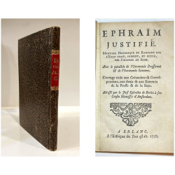 Ephraïm justifié. Mémoire Historique et  Raisonné sur l'Etat passé, prèsent, et futur, des Finances de Saxe. 1758.