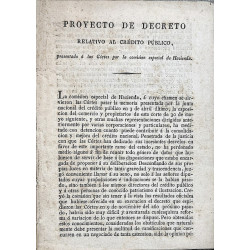 PROYECTO de decreto relativo al crédito público, presentado a las Cortes por la comisión especial de Hacienda. 1821