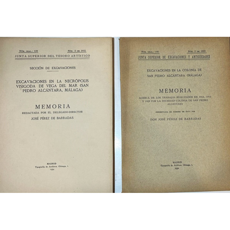 Excavaciones en la necrópolis visigoda de Vega del Mar (San Pedro Alcántara, Málaga). 1930 - 1934