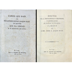 argos que hace al Excelentísimo Señor D. Joaquín Blake un español. Y Efectos de la arbitrariedad y despotismo. 1811