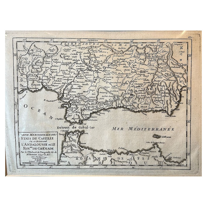 Partie Meridionale des Etats de Castille ou se trovent L'Andalousie et le Royme. de Grenade.  1749