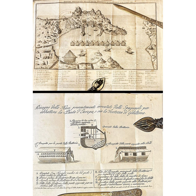 Historia de Gibraltar impresa en Nápoles, 1782, con  2 grabados.