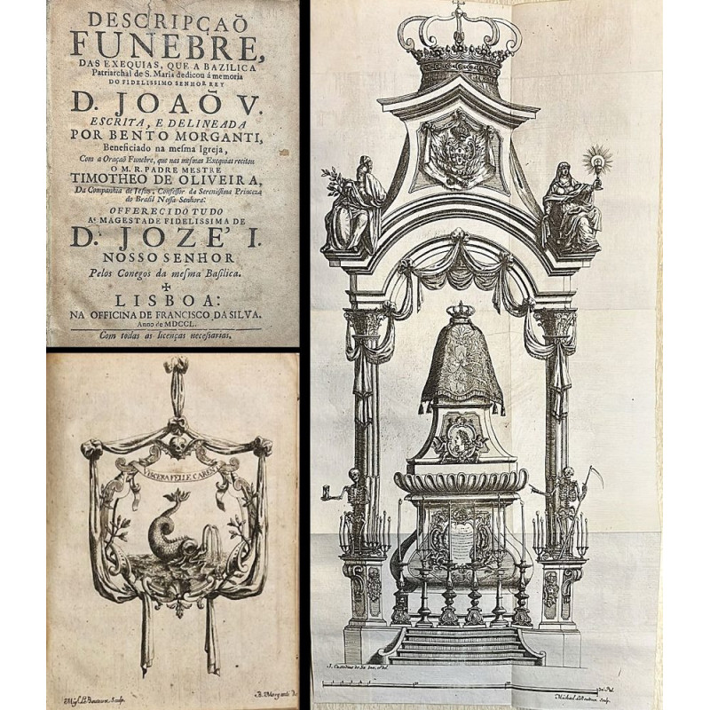 Descripçao funebre, das exequias Rey Joao V. 1750. Con emblemas