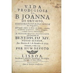 VIDA prodigiosa da B. Joanna de Orvieto, Lisboa, 1754