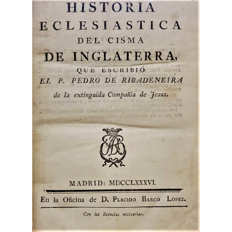 Historia eclesiástica del Cisma de Inglaterra.