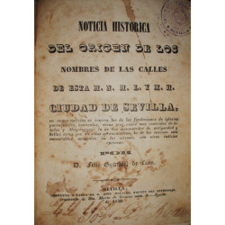 Noticia histórica del origen de los nombres de las Calles de esta M. N. M. L. y M. H. Ciudad de Sevilla, en cuyas noticias se re