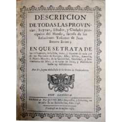 Descripción de todas las Provincias, Reynos, Estados, y Ciudades principales del Mundo, sacada de las Relaciones Toscanas de Jua