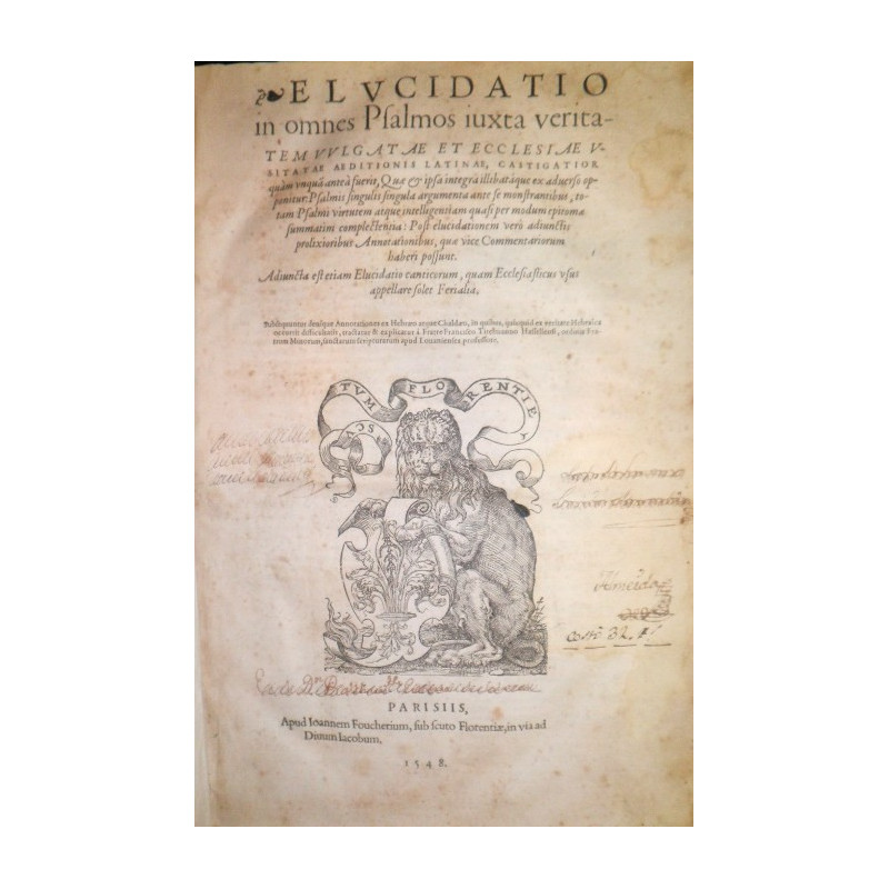 Elucidatio in omnes Psalmos iuxta veritatem Vulgatae et Ecclesiae usitatae aeditionis latinae.