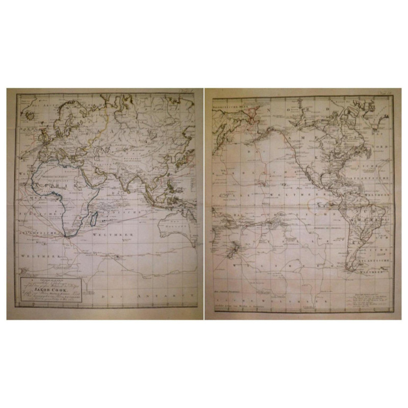 Generalkarte saemmtlicher Entdeckungen auf den drei grofsen Weltreisen des Kapit Jakob Cook . . .