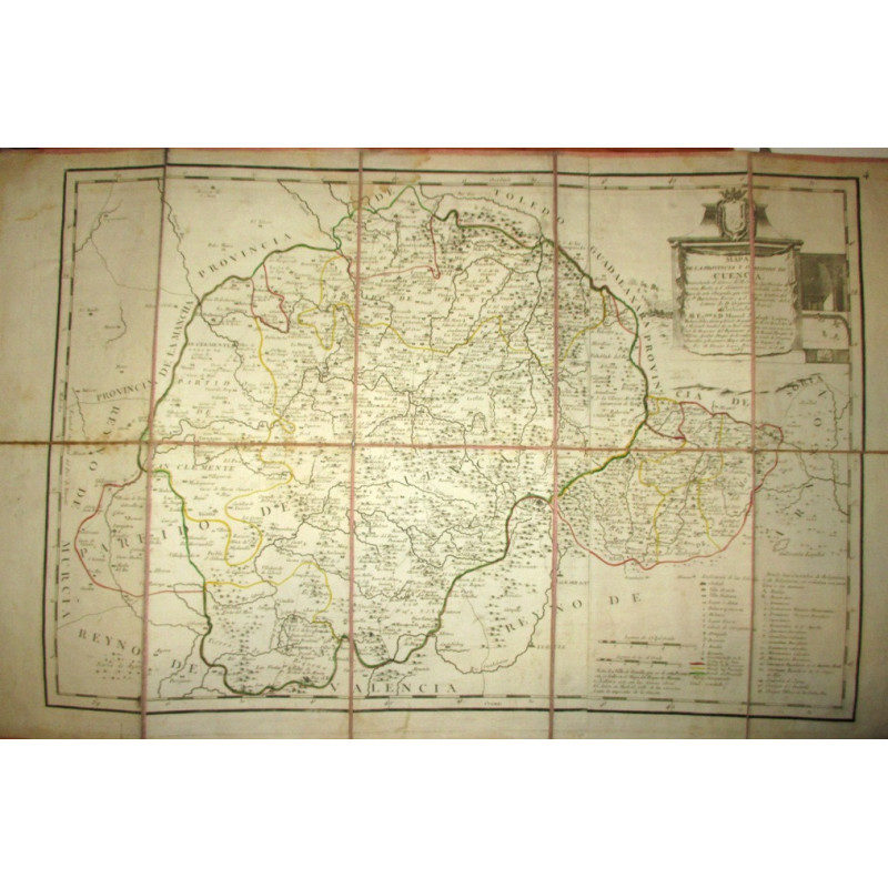 Mapa de la Provincia y Obispado de Cuenca, Comprehende el Señorío de Molina, los Partidos de Cuenca, Huete, y S. Clemente. Const