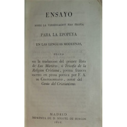 ENSAYO  sobre la versificación mas propia para la Epopeya en las lenguas modernas, hecho en la traducción del primer libro de lo