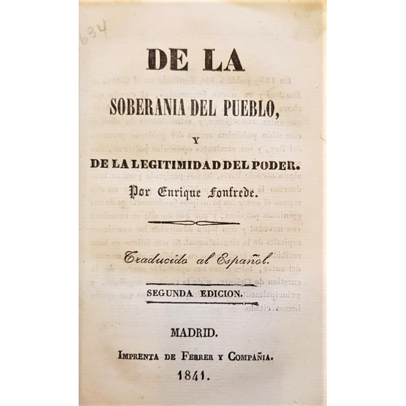 De la soberanía del pueblo, y de la legitimidad del poder.