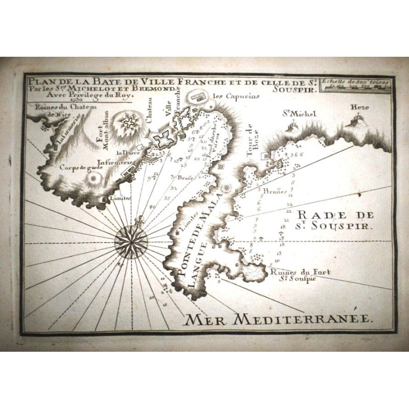 Plan de la Baye de Ville Franche et de celle de St. Souspir.