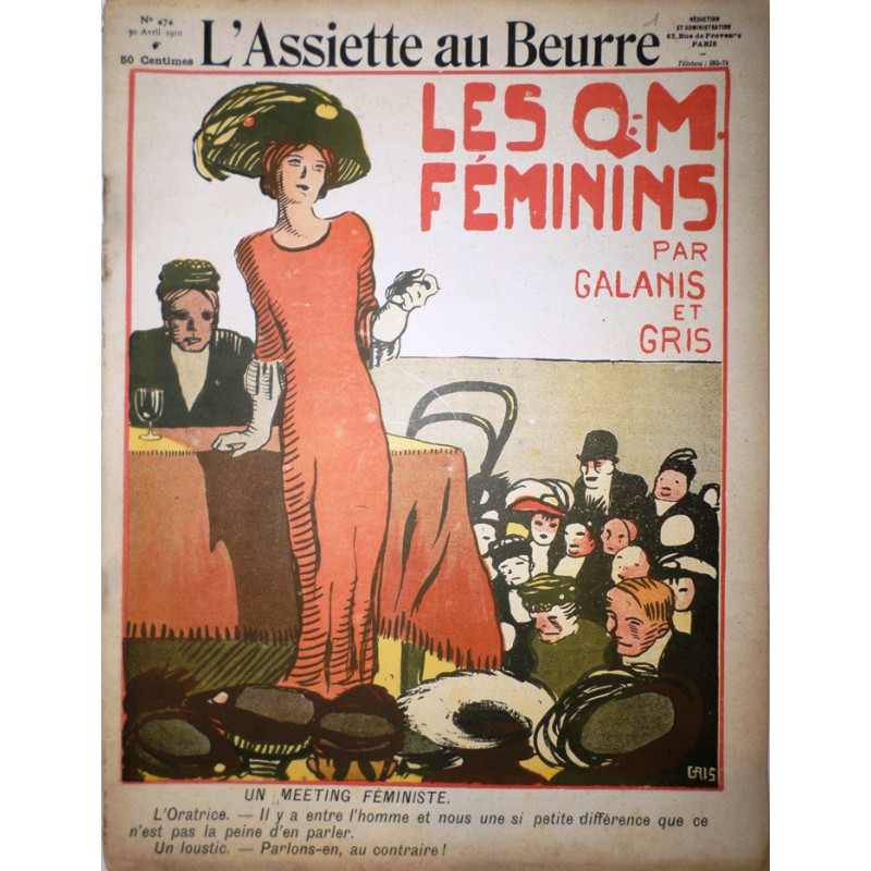 L'ASSIETTE au Beurre. Nº 474. 30 Avril 1910. Les Q.-M. Féminins par Galanis et Gris.