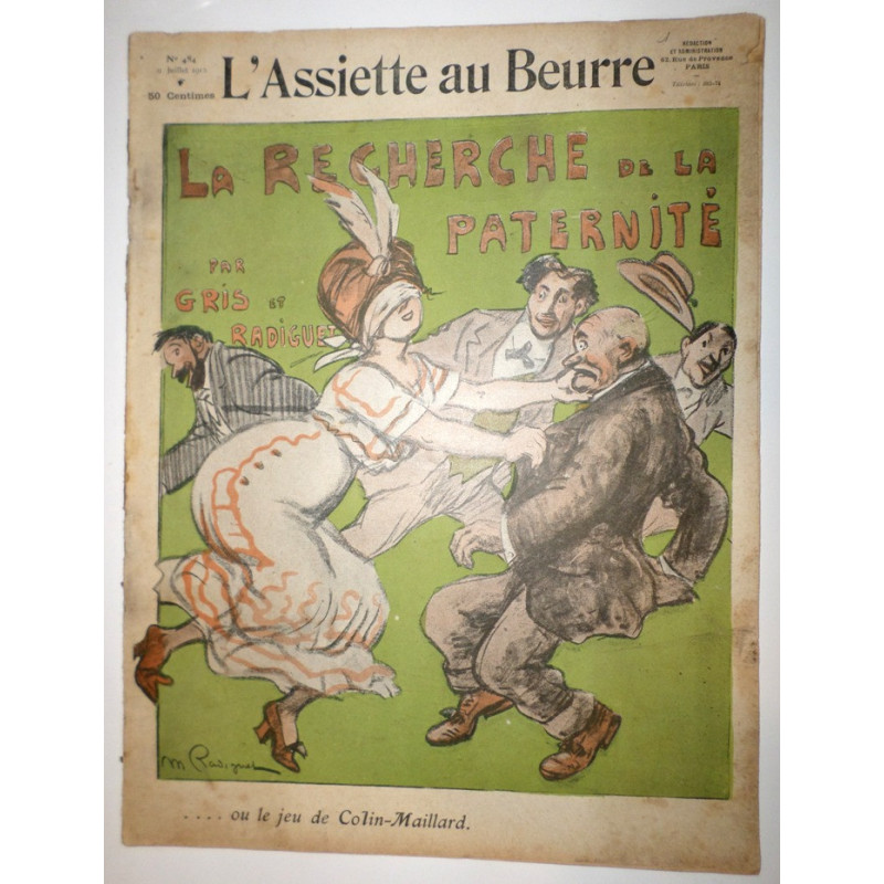 L'ASSIETTE au Beurre. Nº 484. 9 Juillet 1910. La recherche de la paternité par Gris et Radiguet.