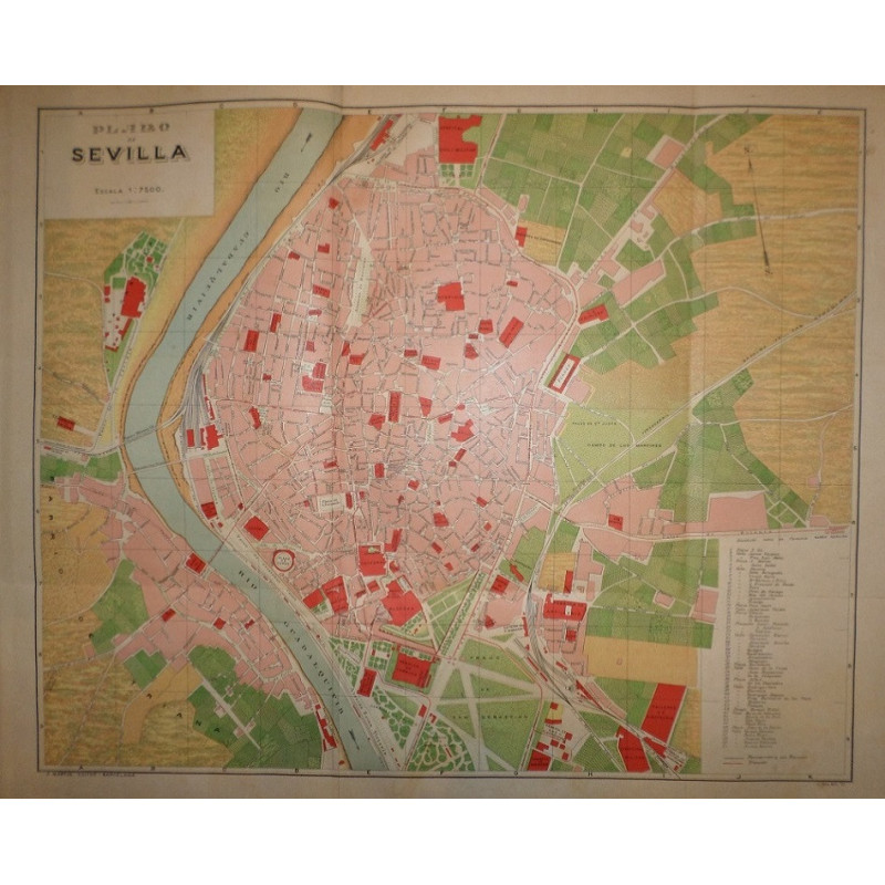 PLANO de Sevilla. Escala, 1 : 7.500.