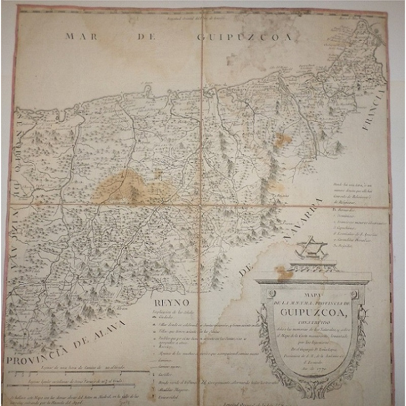 Mapa de la M.N. y M.L. Provincia de Guipúzcoa, construido sobre las memorias de los naturales, y sobre el Mapa de la Costa manus