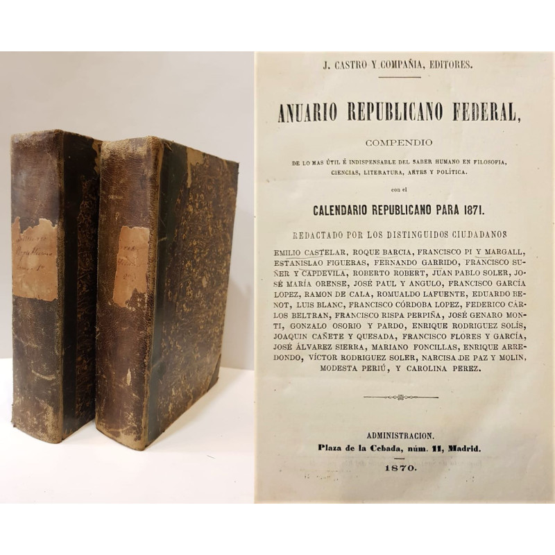 ANUARIO Republicano Federal, compendio de lo mas útil e indispensable del saber humano en Filosofía, Ciencias, Literatura, Artes