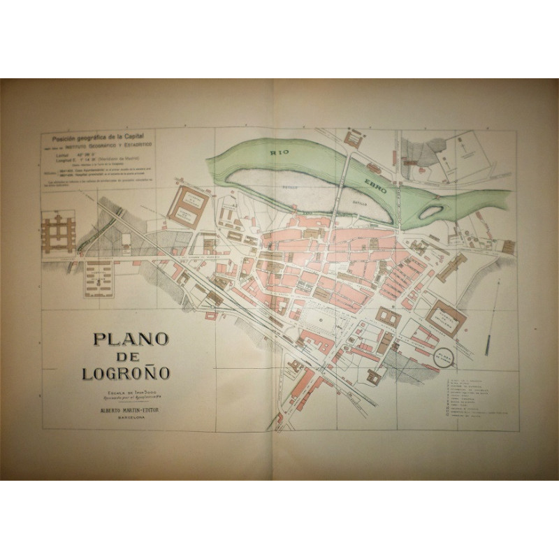 PLANO de Logroño. Revisado por el Ayuntamiento. Escala 1:5.000.