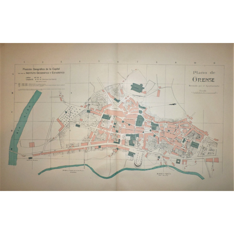 PLANO de Orense revisado por el Ayuntamiento. Arreglado y corregido por D. Sixto Vizcaino.