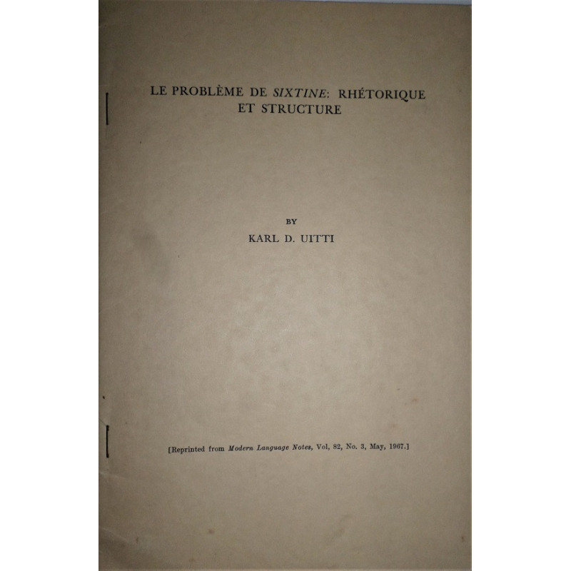 Le problème de Sixtine: Rhétorique et structure.